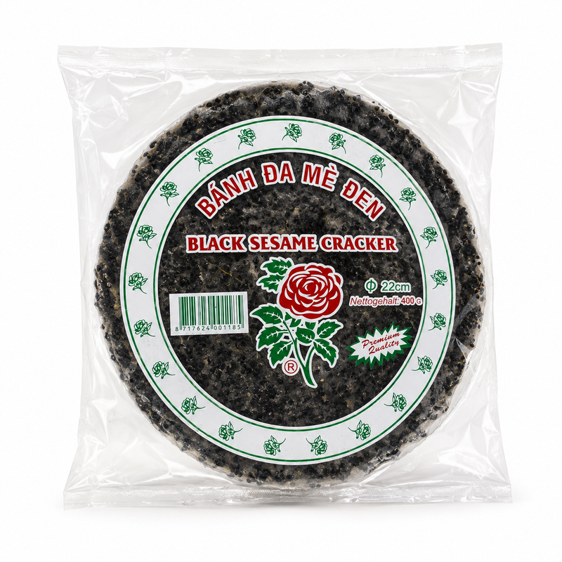 Bánh Da Mè Đen rispapper med svart sesam 22cm 400g