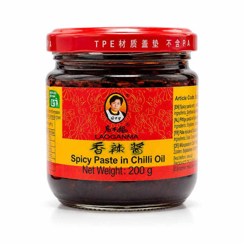 Lao Gan Ma Stark chilipasta i chiliolja 200g
