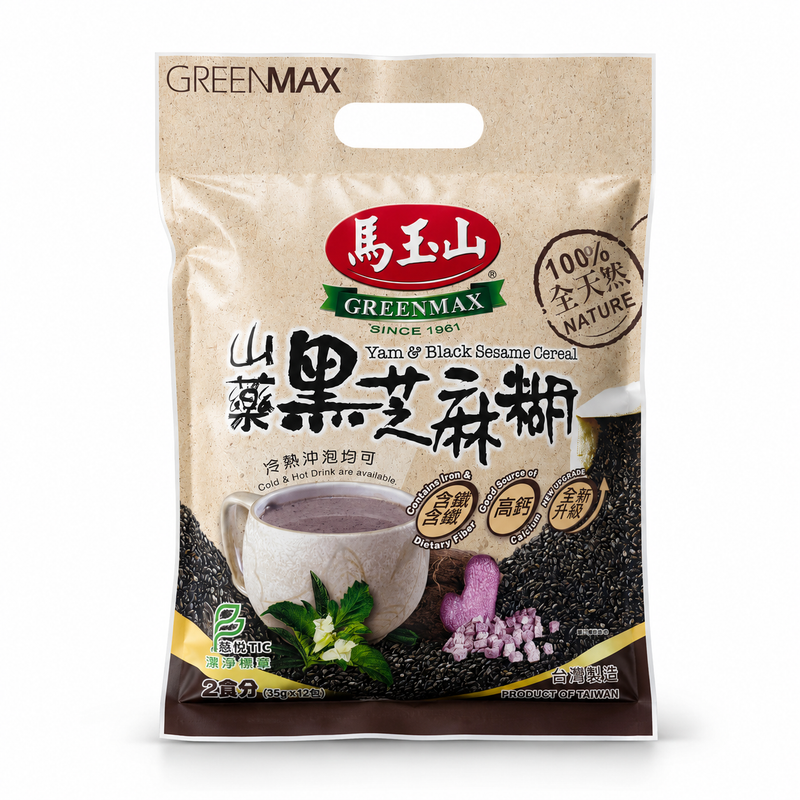 Greenmax Grötpulver med Yam & Svart Sesam 455g