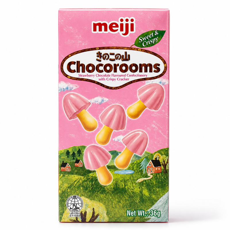 Meiji Chocorooms Jordgubbschokladkex 36g