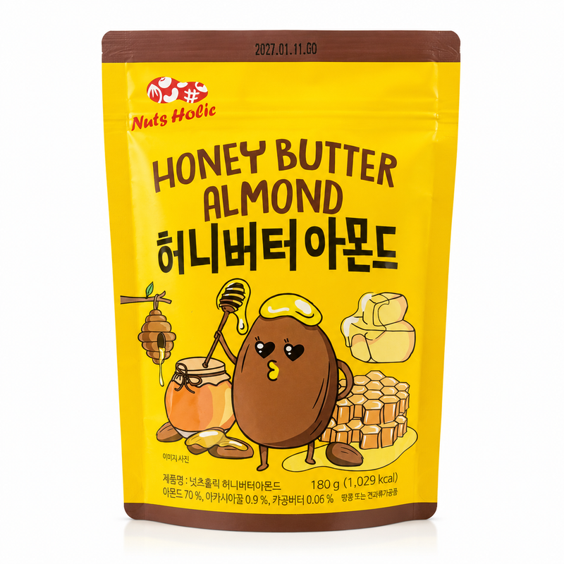 Nuts Holic Mandlar med Honung- och Smörsmak 180g