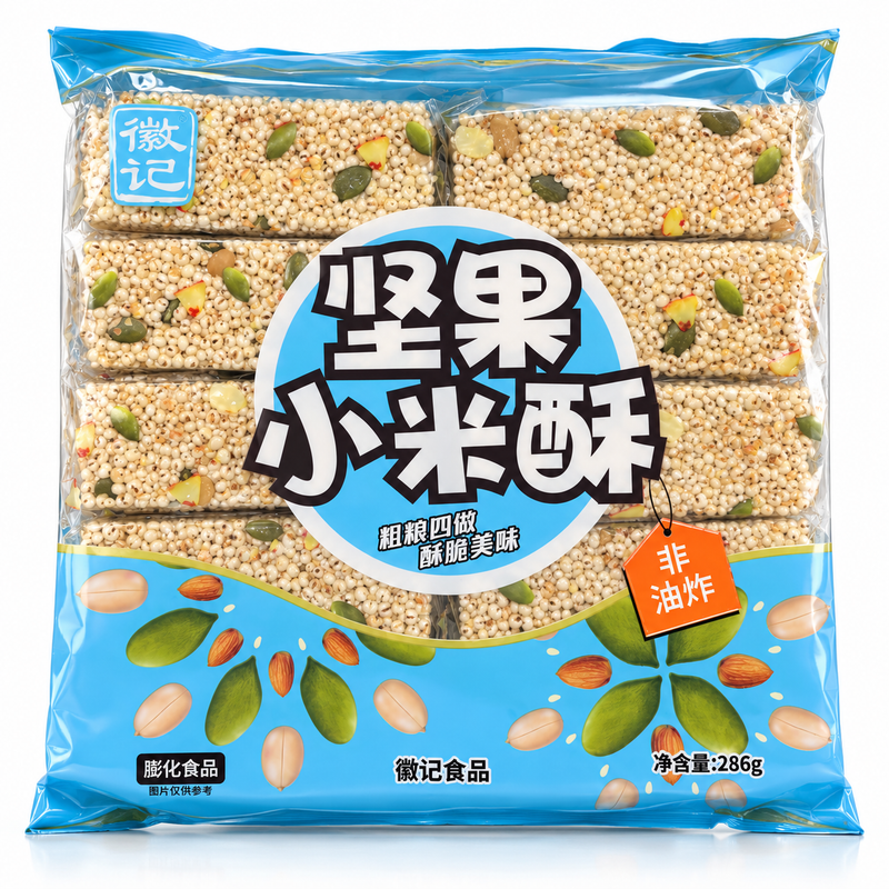 Huiji Hirs-snack med Nötter & Frön 286g