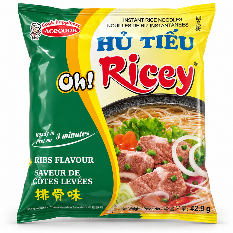 Acecook Oh! Ricey Snabbrisnudlar med Revbenssmak 70g