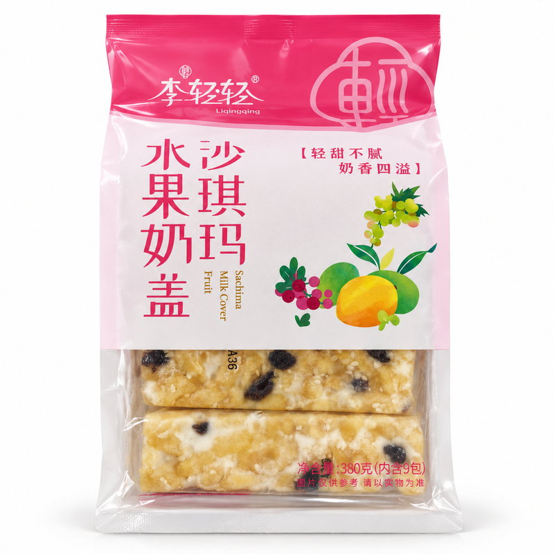 Liqingqing Sachima med Frukt & Marshmallow 380g