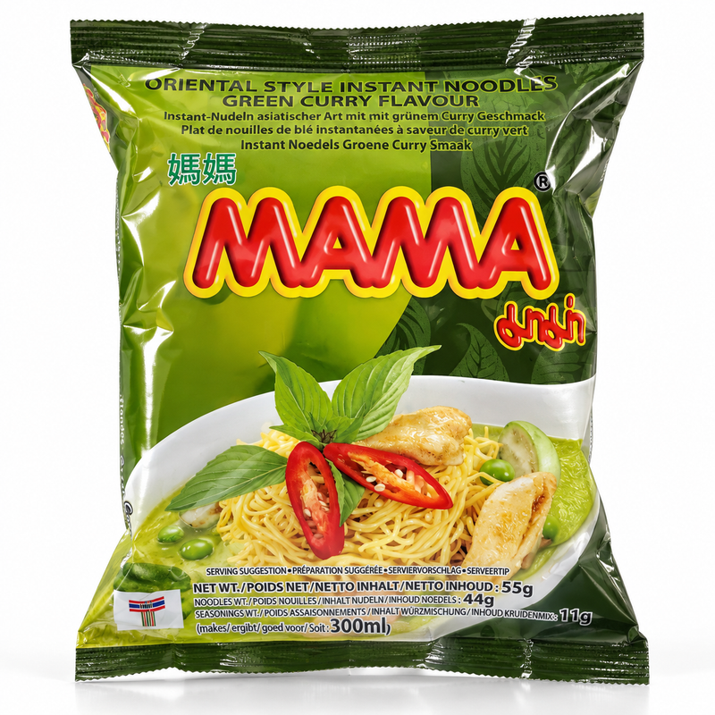 Mama Snabbnudlar med Grön Currysmak 55g
