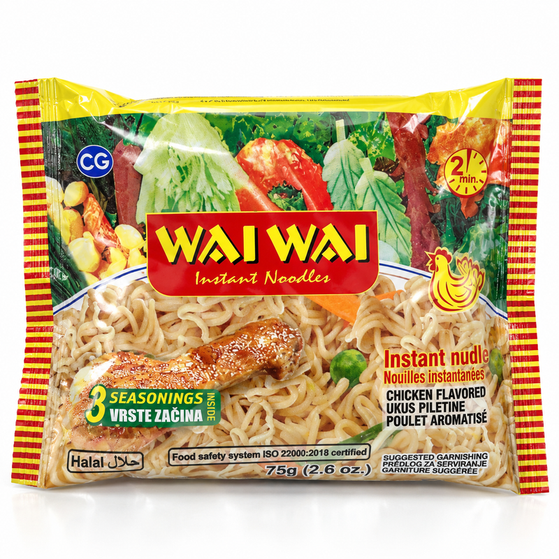 Wai Wai Snabbnudlar med Kycklingsmak 75g