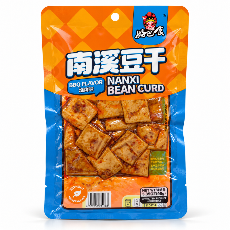 Hao Ba Shi Nanxi Torkad Tofu med BBQ-smak 95g