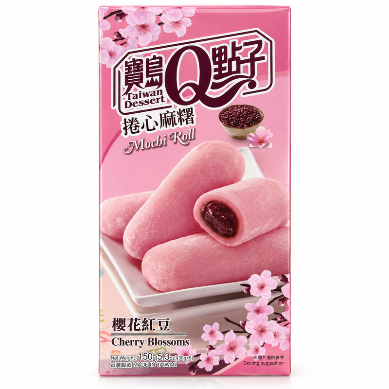 Taiwan Dessert Mochi Roll med Körsbärsblom & Röda Bönor 150g