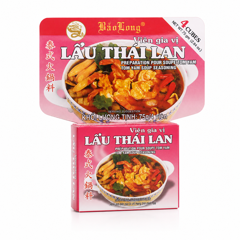 Bao Long buljongtärningar för thailändsk Tom Yum 75g