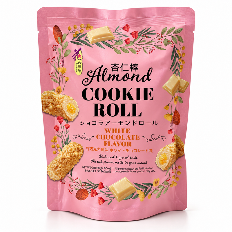 Love&Love Almond Cookie Roll med vit chokladsmak 80g