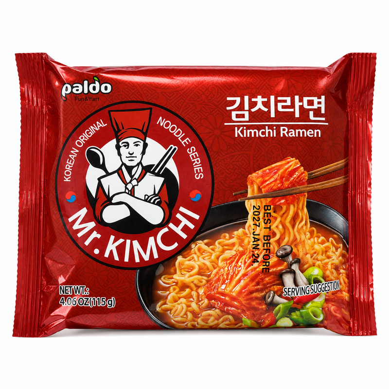 Paldo Mr. Kimchi snabbnudlar med kimchismak 115g