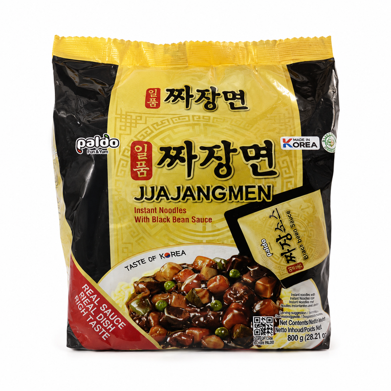 Paldo Jjajangmen snabbnudlar med svart bönsås 4pack 800g