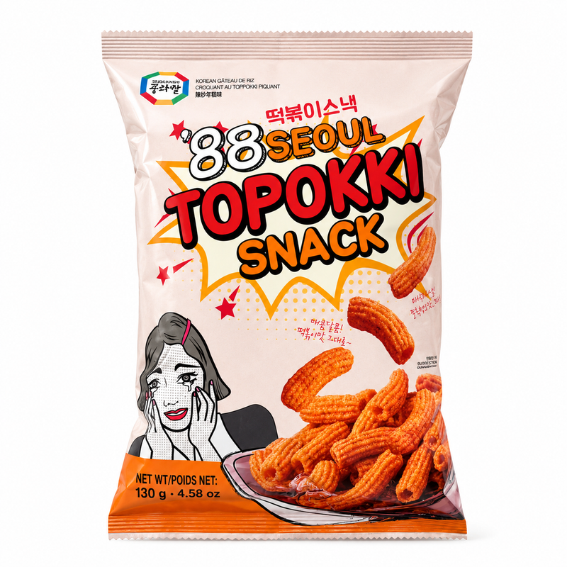 Surasang 88 Seoul Topokki Snacks Sweet & Spicy 130g