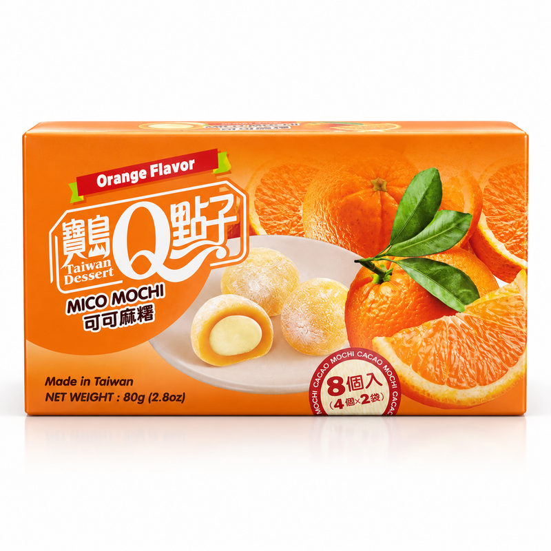Taiwan Dessert Mico Mochi med apelsinsmak 80g