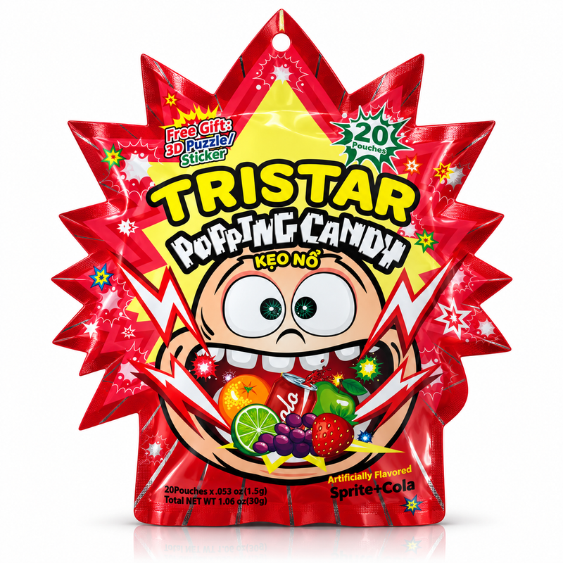 Tristar Poppande Godis med Citron-Lime & Cola 30g