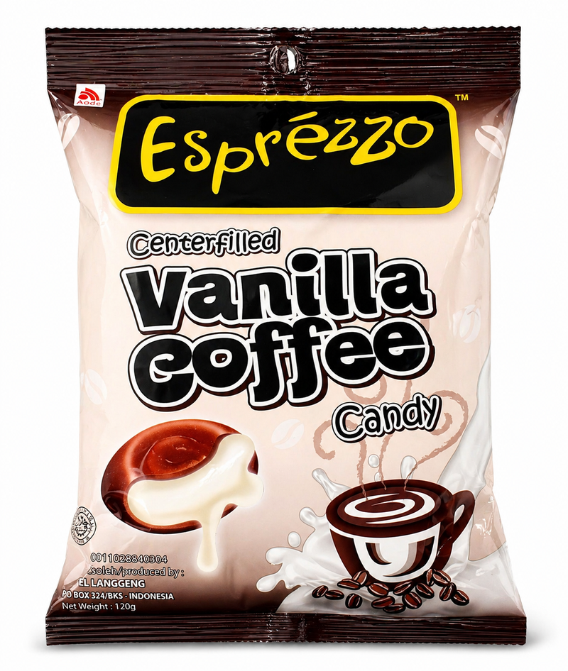 Esprezzo Centerfylld kaffekaramell med vaniljsmak 150g