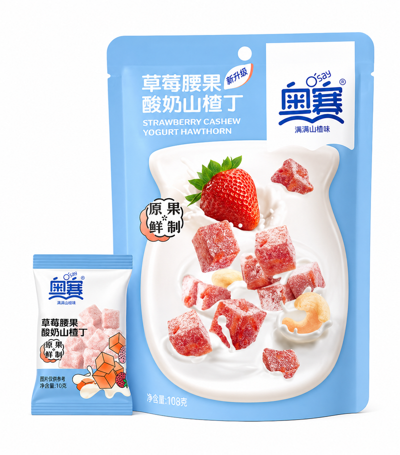 O'say Cashew jordgubb yoghurt hagtorn 108g