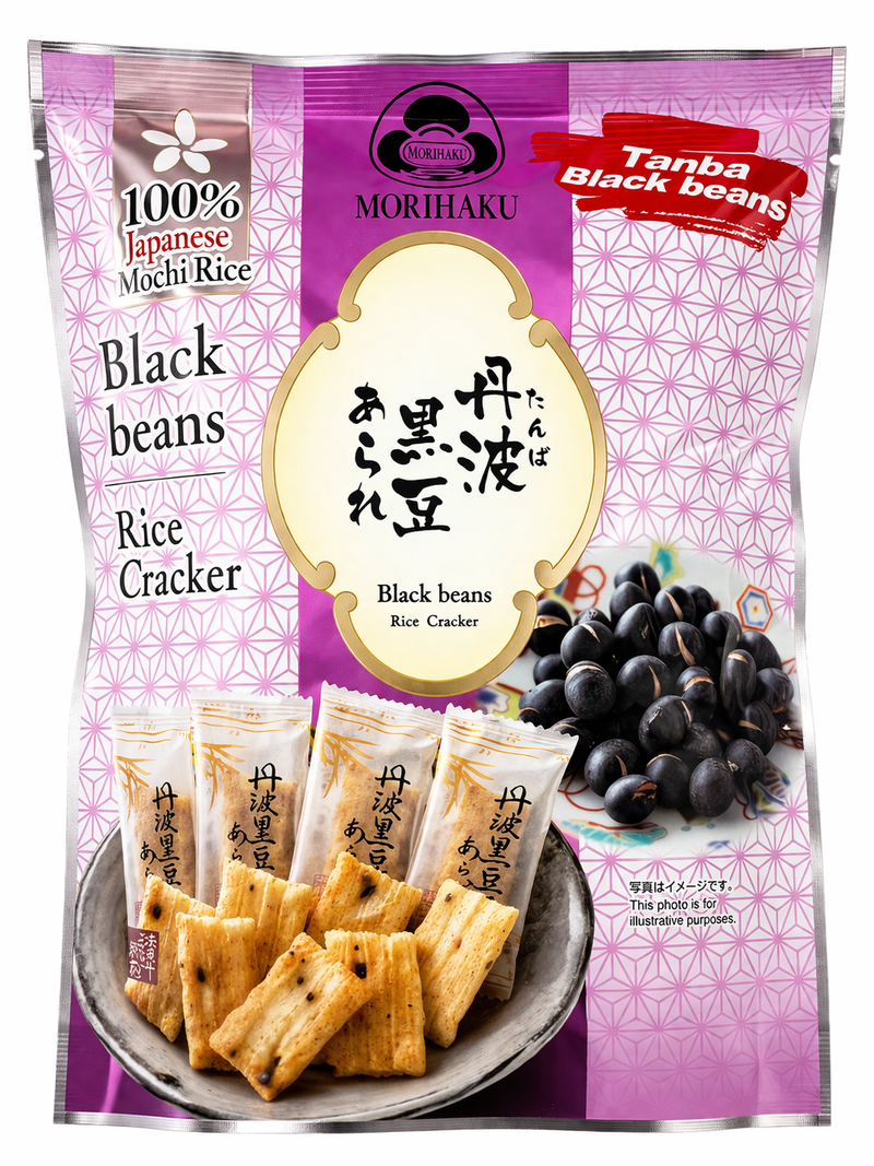 Morihaku Riskex med svarta sojabönor (Tamba black beans) 32g