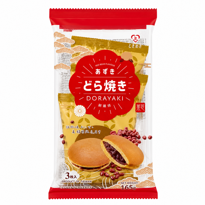 Tokimeki Dorayaki med röd bönfyllning 165 g (3 st)