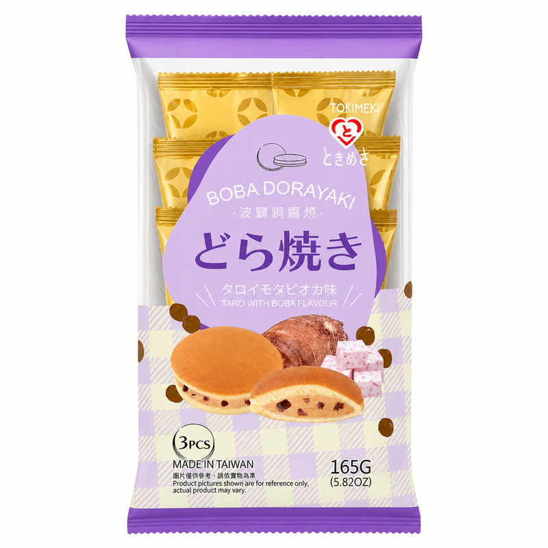 Tokimeki Dorayaki med taro- och boba-smak 165 g (3 st)