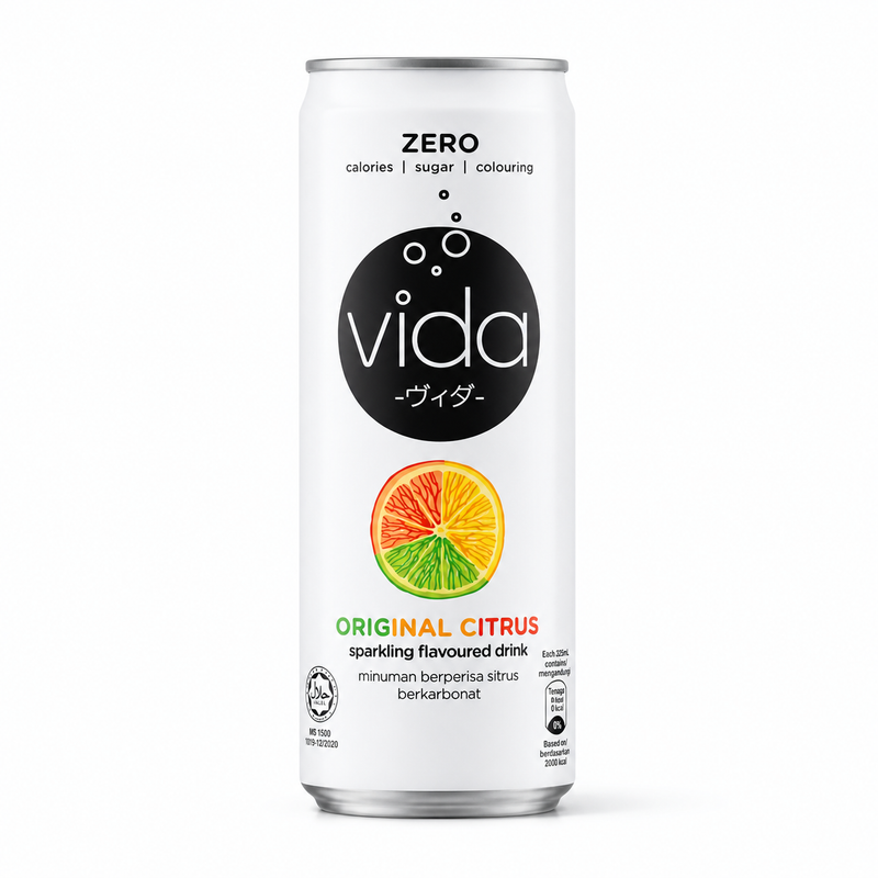 Vida Kolsyrad dryck citrussmak utan socker 330ml