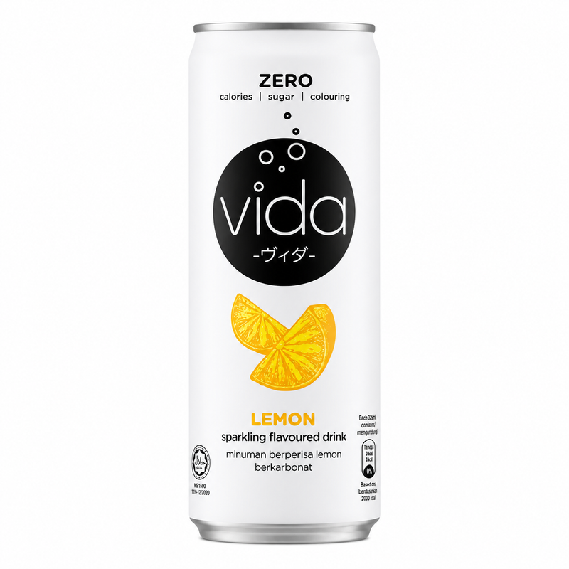 Vida Kolsyrad dryck med citronsmak utan socker 325ml
