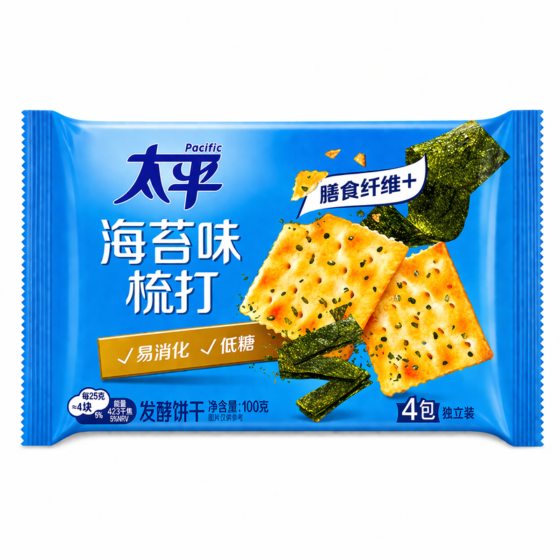 Pacific Kex med sjögrässmak och havssmak 4 förpackningar 100g