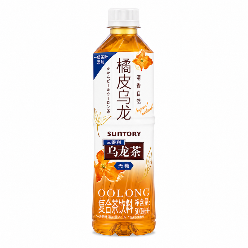 Suntory Oolongte med mandarin-apelsinskal utan socker 500ml