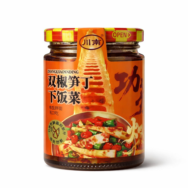 Chuannan Konserverad Chili med Bambuskott 200g