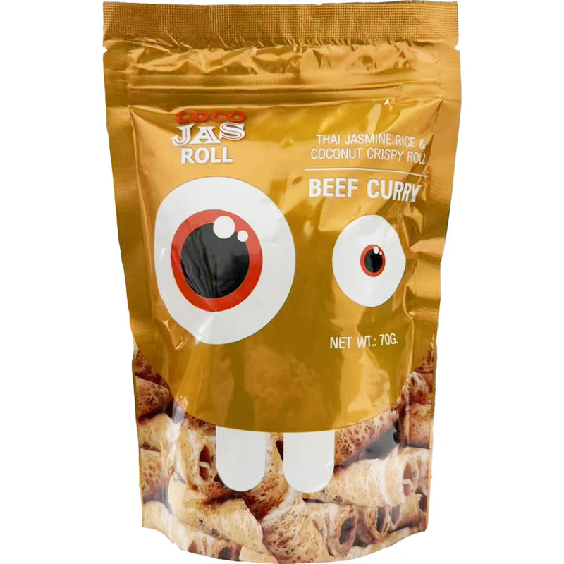 Coco Jas Jasmine Rice & Coconut Crispy Roll Beef Curry Flavour 泰国椰子脆米卷牛肉咖喱味 70g