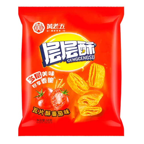 Huang Lao Wu Wheat Crust Tomato Flavour 黄老五层层酥番茄味 60g