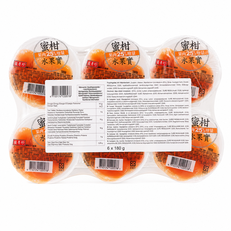 Sheng Xiang Zhen Mandaringelé med Fruktbitar 6X180g