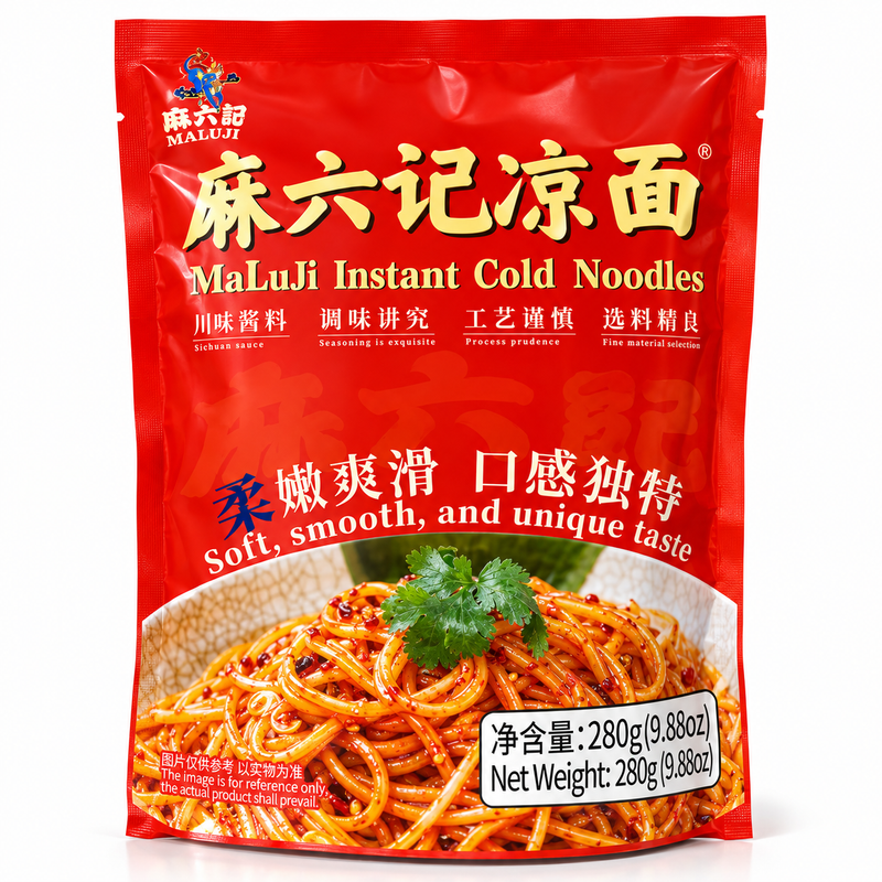 Ma Liu Ji Kalla Nudlar med Stark Sichuansmak 280g