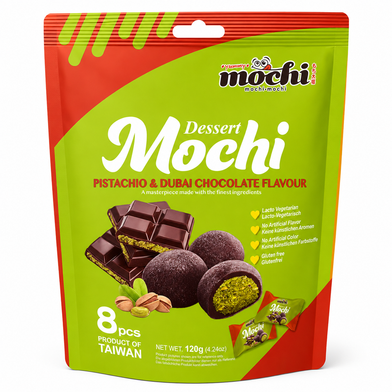 Mochi Mochi Dessert Mochi Pistachio & Dubai Chocolate Flavor 120g