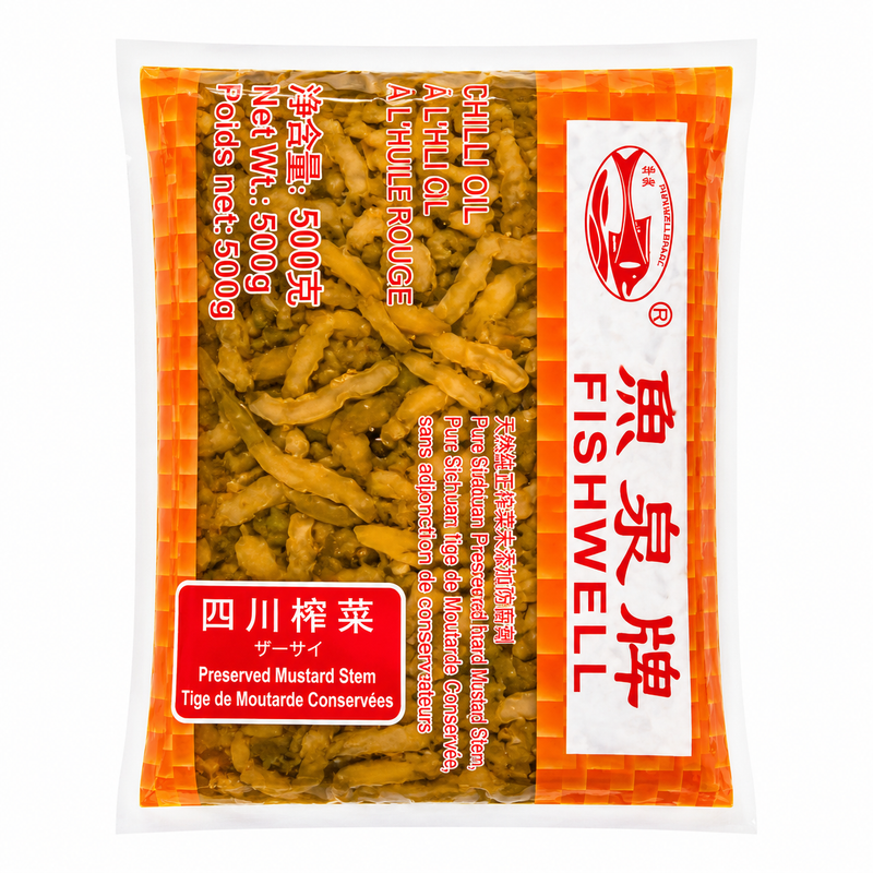“Fishwell”Sichuansk inlagd senapsstam i chiliolja 500g