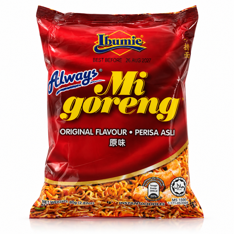 Ibumie Always Mi Goreng Snabbnudlar Original 80g