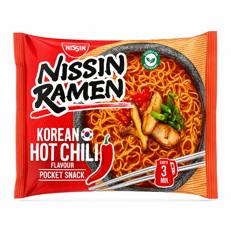 NISSIN Koreanska heta chilinudlar snacks 65g