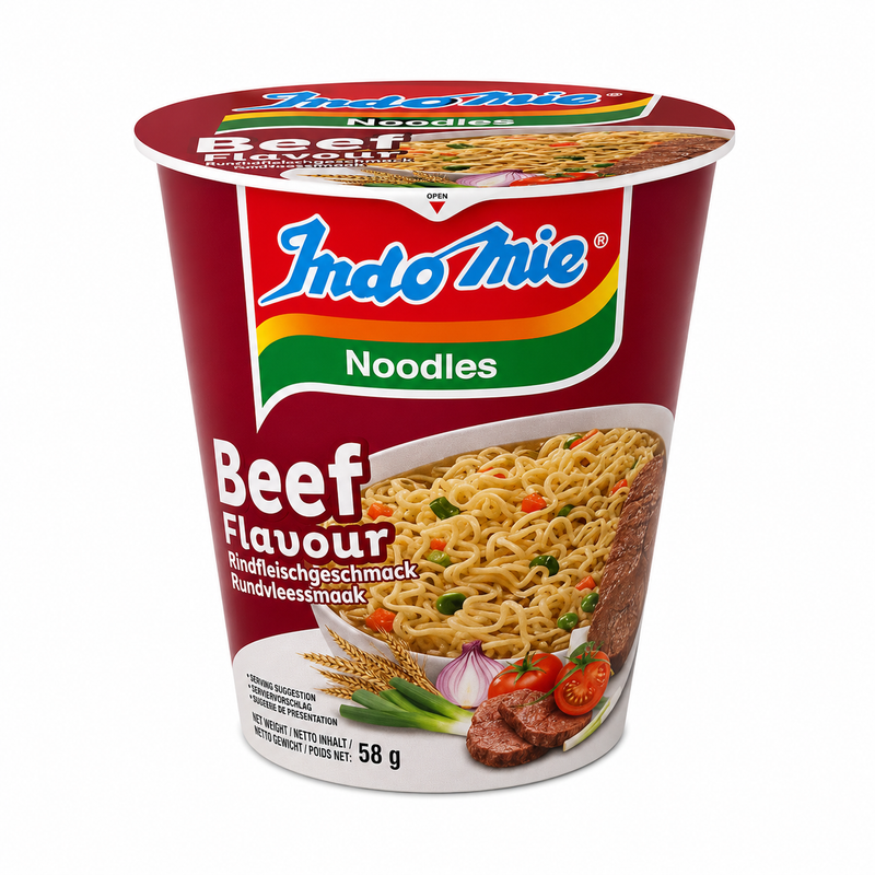 Indomie Cup Nudlar Nötköttssmak 58g