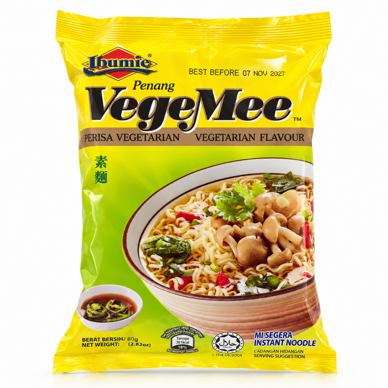 Ibumie Penang VegeMee Snabbnudlar med vegetarisk smak 80g