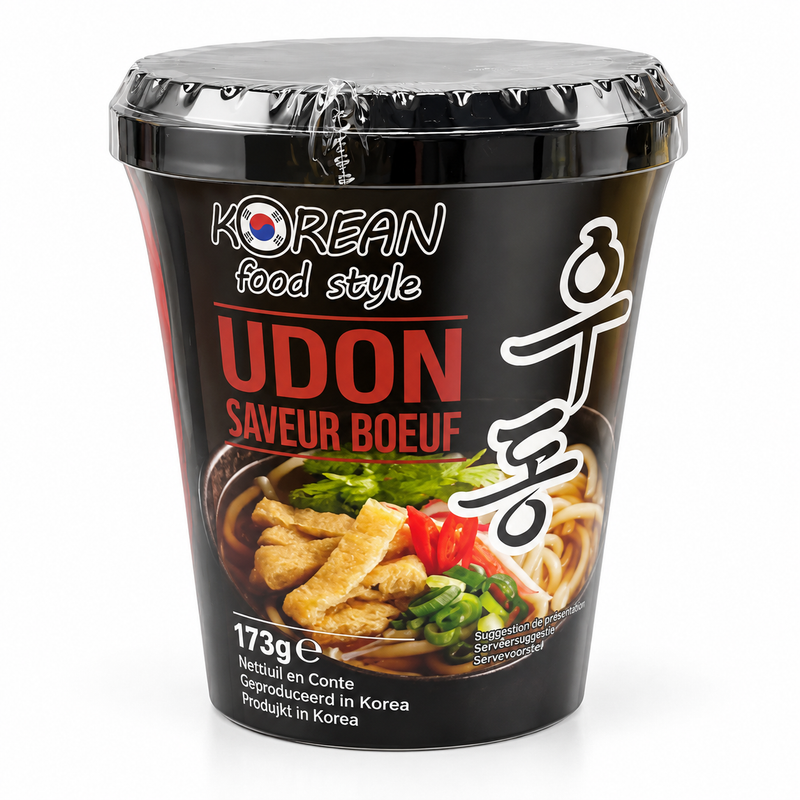 Korean Food Style Udon med Nötköttssmak 173g