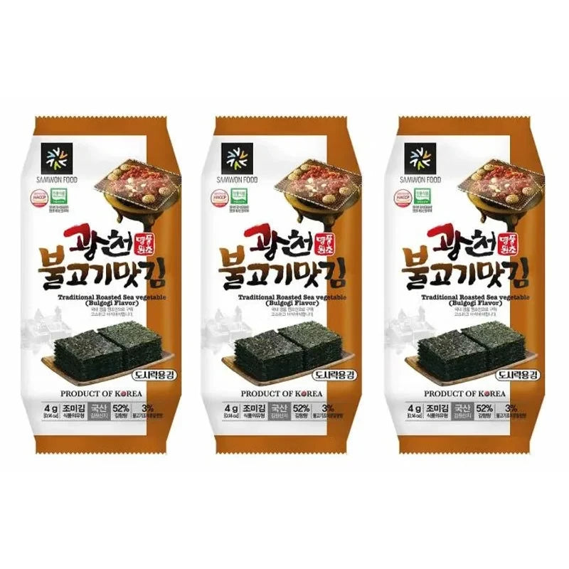 Samwon Rostad Sjögräs med Bulgogi Smak 3*4g