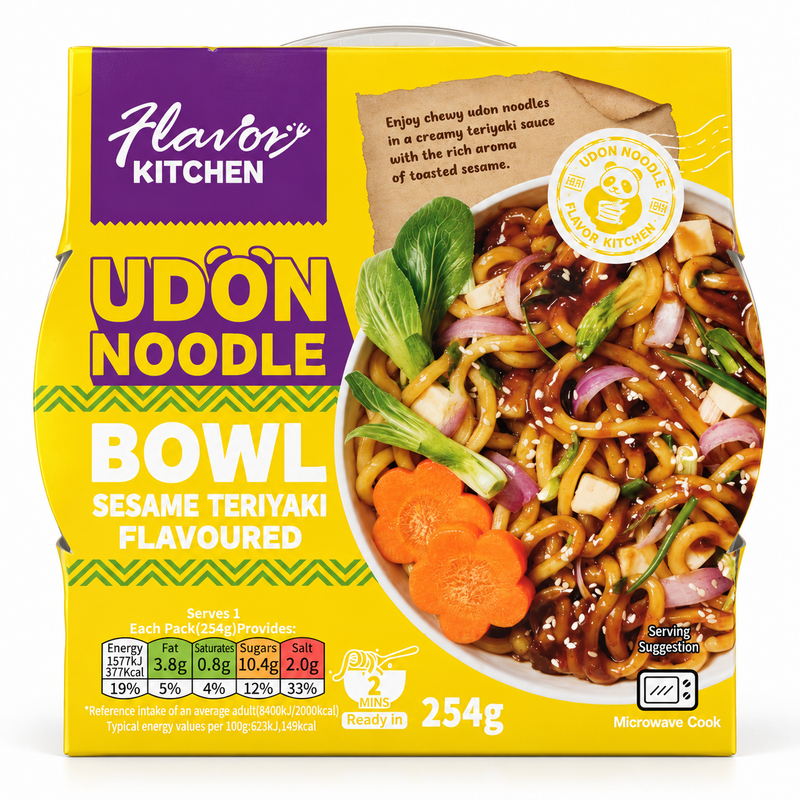 Flavor Kitchen Udonnudlar med Sesamteriyakisås 254g