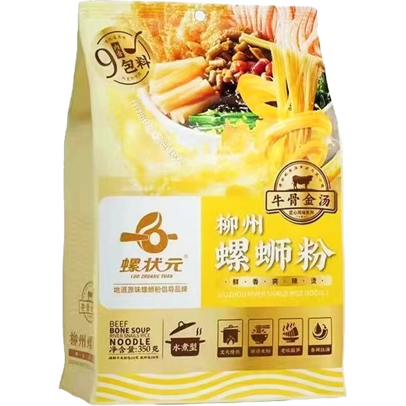 Luo Zhuang Yuan Rice Noodles Beef Soup Flavour 螺状元牛骨金汤螺蛳粉 350g
