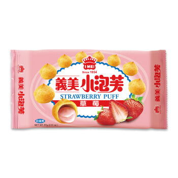 义美小泡芙草莓味 57克