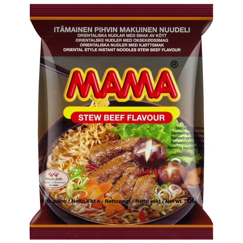 Mama Snabbnudlar Bräserad Nötköttssmak 60g