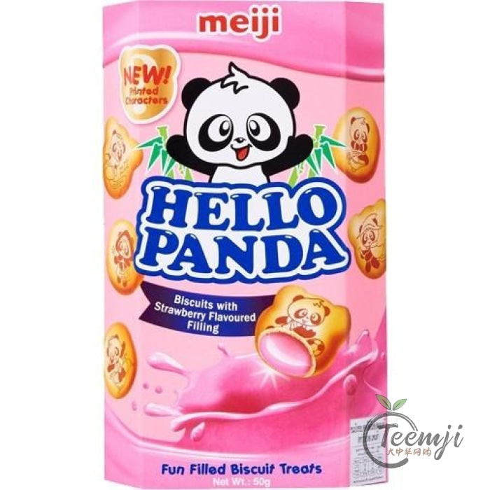 Meiji Hello Panda Biscuits With Strawberry Flavoured Filling 50G Snacks