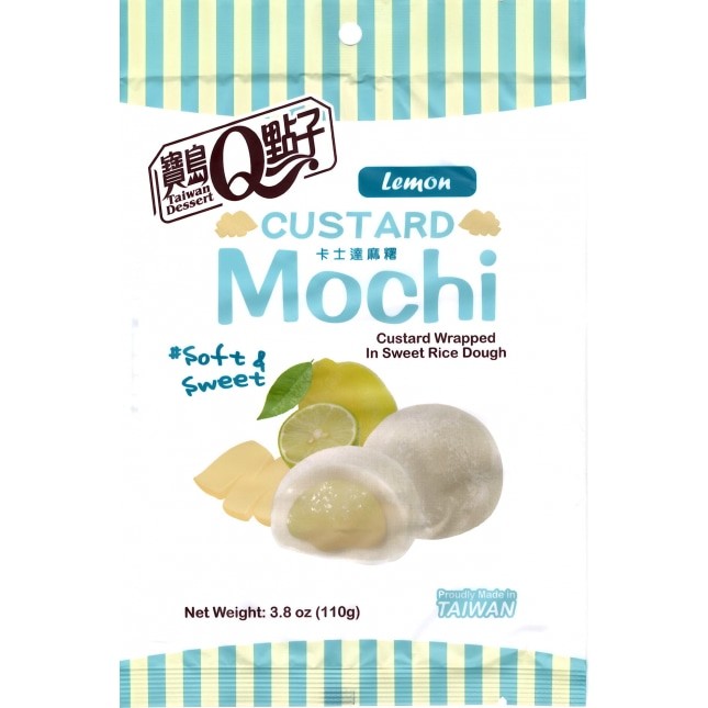 Royal Family Custard Lemon Mochi 宝岛Q点子流心麻糬 柠檬口味 110克