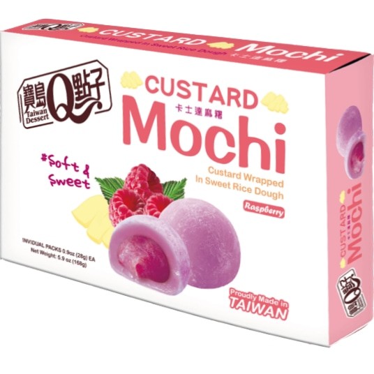 Royal Family Custard Raspberry Mochi 宝岛Q点子卡士达麻糬覆盆子口味 168克