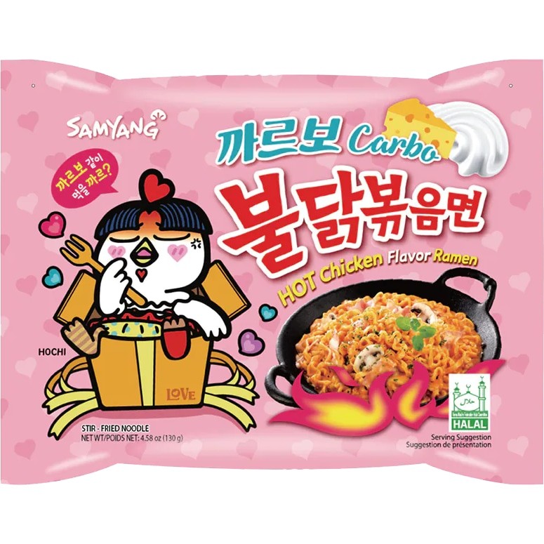 Samyang Hot Chicken Flavor Ramen Carbo 三养牌奶油火鸡味干拌面 130g