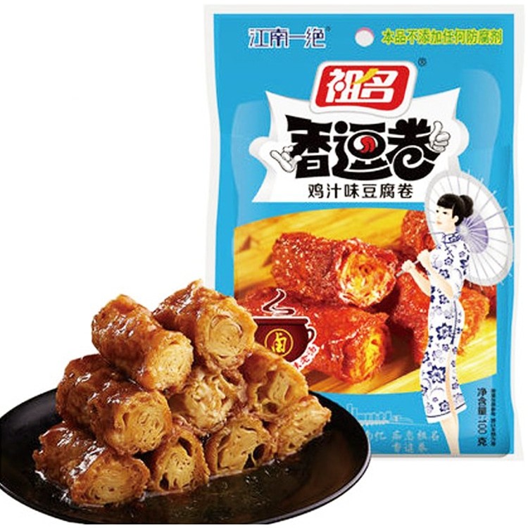 Zuming Tofu Snack Chicken Flavour 祖名香逗卷鸡汁味 100g